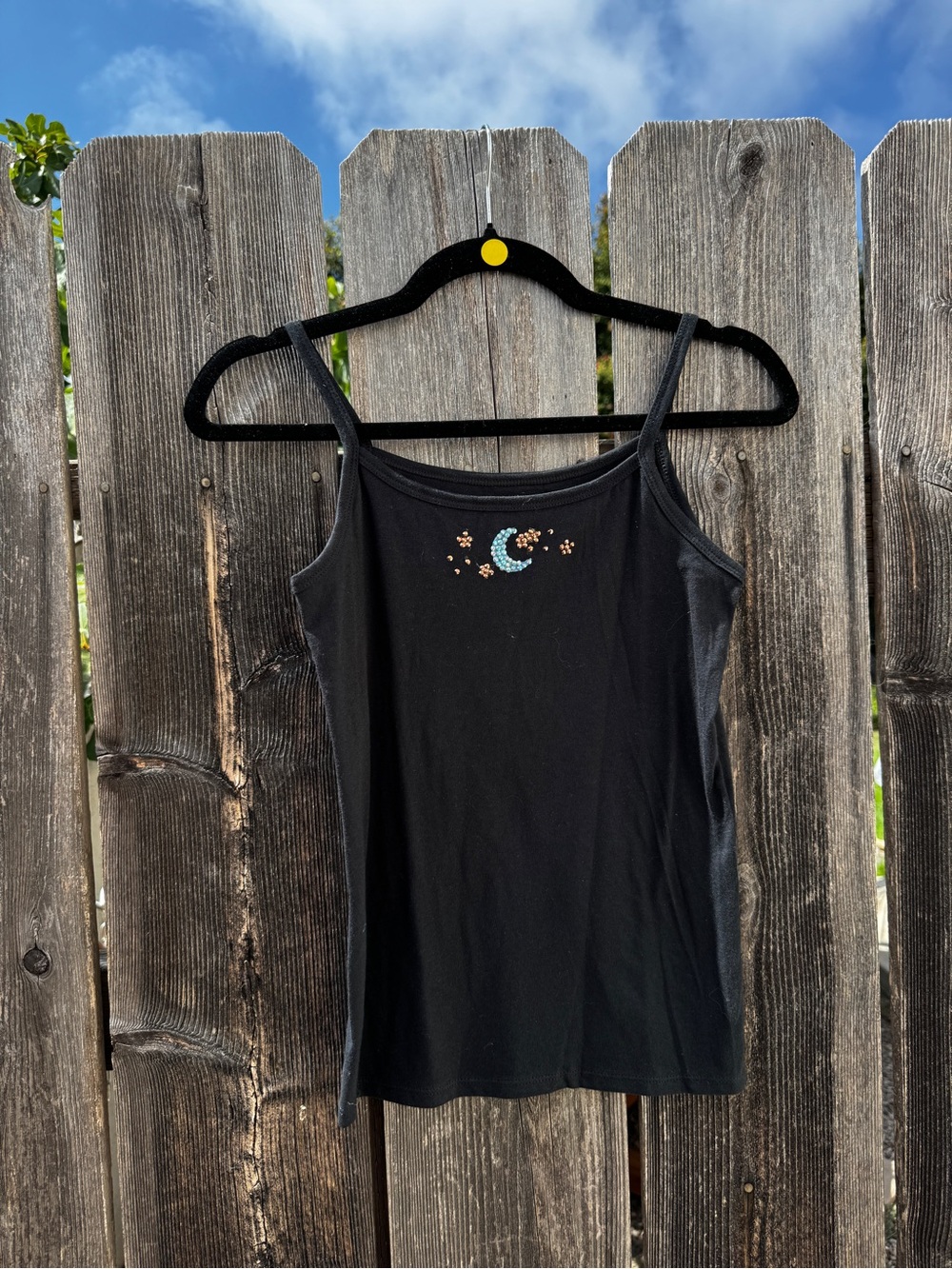 Everything That Glitters Black Moon & Star Bedazzled Tank Top